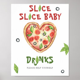 Pizza babydusch - Drinks hjälper dig själv Poster