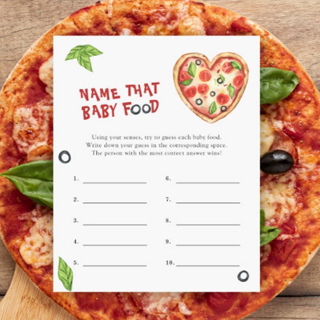 Pizza babydusch - Namn där baby Food-spelet (Skapare uppladdad)