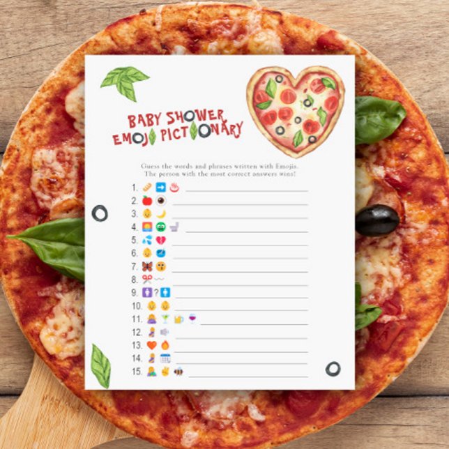 Pizza babyduschemoji pictionary-spel (Skapare uppladdad)