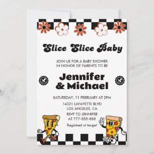 Pizza Babyfirande Inbjudan Skiva Skiva Bebis
