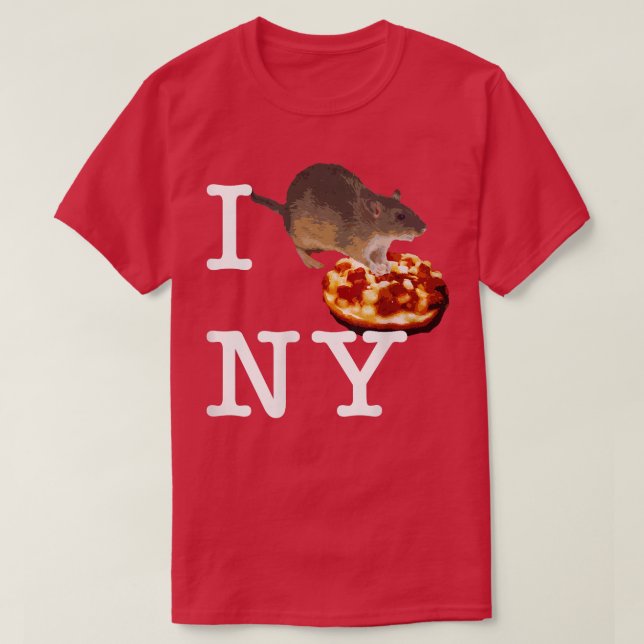 Pizza Bagel Rat I Love New York Ny Funny 14342978 T Shirt (Design framsida)