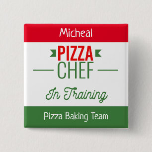 Pizza bakande team - personlig knapp