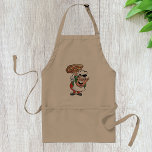 Pizza Baker Apron Förkläde<br><div class="desc">Pizza är alla favoriter och den här designen har roligt med pizza. Det är en pizzakakock som håller en pizza uppe när han gör det. I tecknad stil har pizzabagaren en stor flin på ansikte. Den här pizzabagardesignen ser underbar ut på den här plattan. Perfekt för dig själv eller som...</div>