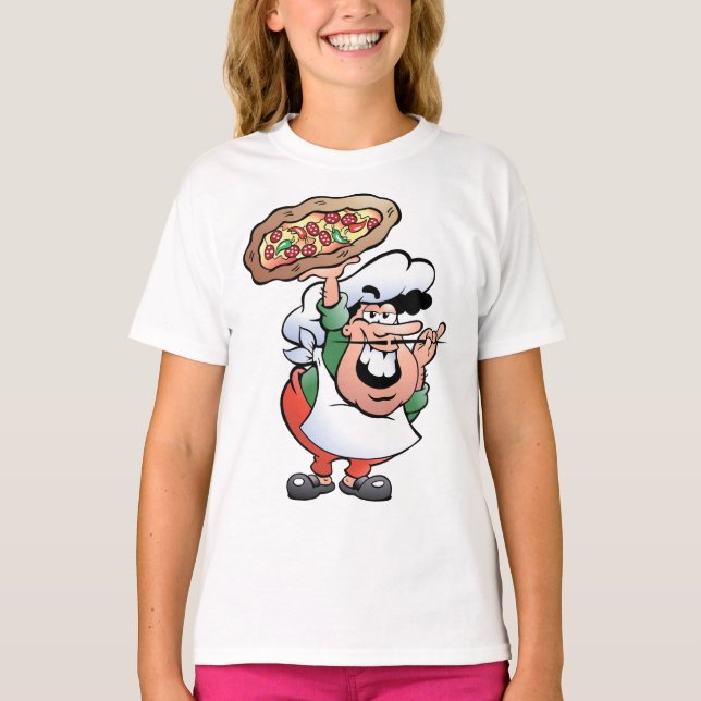 Pizza Baker Girls T-Shirt (Framsida)