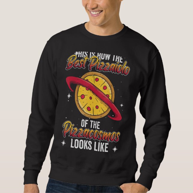 Pizza Baker och Pizza Maker Lång Ärmad Tröja (Framsida)