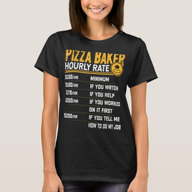 Pizza Baker-timmatris Pizza Baker Fast Food T Shirt (Framsida)