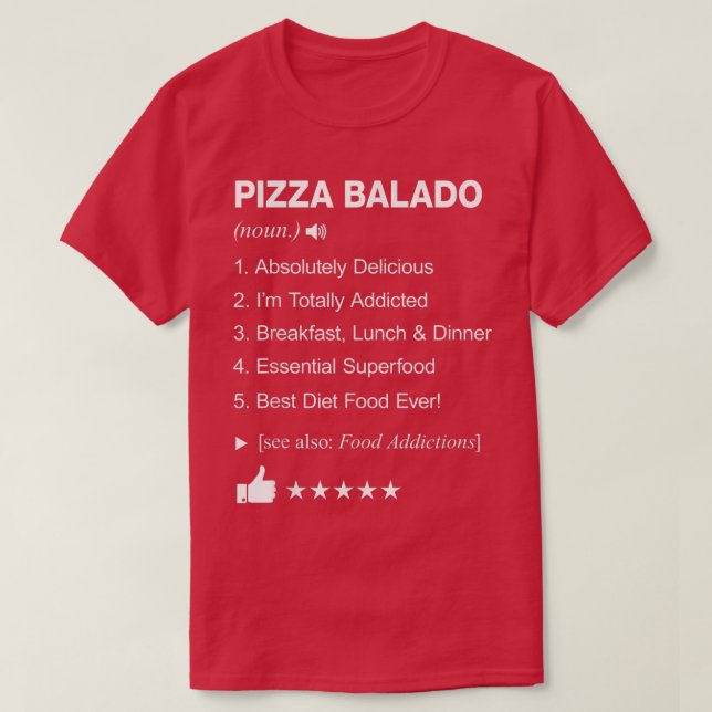 Pizza Balado definition betyder lustig T Shirt (Design framsida)