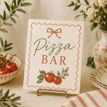 Pizza Bar Italiensk Marknad Baby Shower Skylt