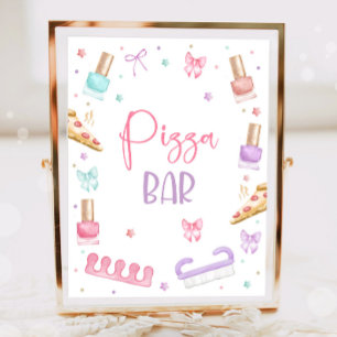 Pizza Bar Mani-Pedi Party Manikyr Pedikyr Tjej Poster