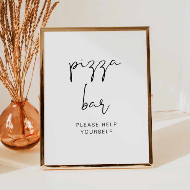 Pizza Bar skylt, Modern Minimalistisk Matstation Poster (Skapare uppladdad)
