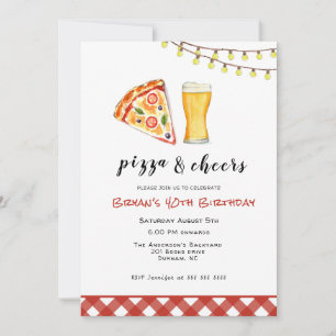 Pizza & Beer Födelsedagsfest Inbjudningar