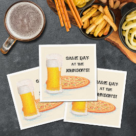 Pizza & Beer Football Game Day Party Napkins Pappersservett