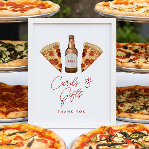 Pizza & Beer Par Shower Cards & Gifts Sign Poster