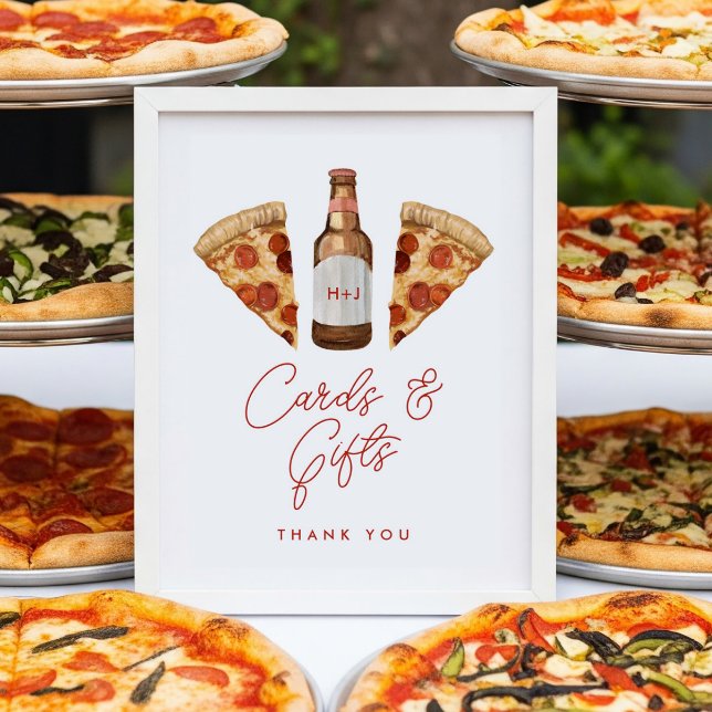 Pizza & Beer Par Shower Cards & Gifts Sign Poster (Skapare uppladdad)