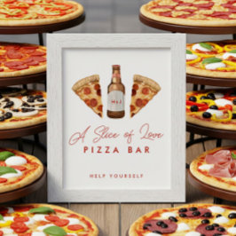 Pizza & Beer Par Shower Pizza Pub-tecken Poster