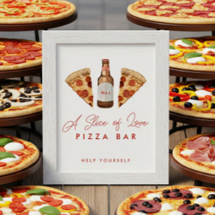 Pizza & Beer Par Shower Pizza Pub-tecken Poster
