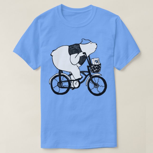 Pizza Bike Bear  T Shirt (Design framsida)