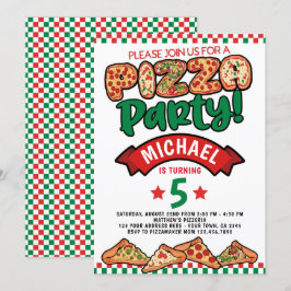 Pizza Birthday Inbjudningar