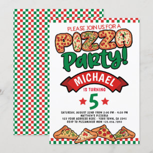 Pizza Birthday Inbjudningar