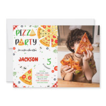 Pizza Birthday Photo-inbjudan