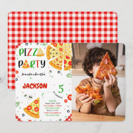 Pizza Birthday Photo-inbjudan Inbjudningar