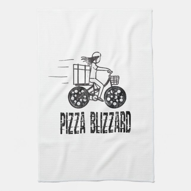Pizza Blizzard Cykelbud Kökshandduk (Vertikal)