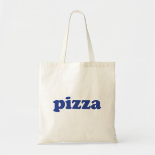 Pizza blue modern typography-lustig coola tygkasse