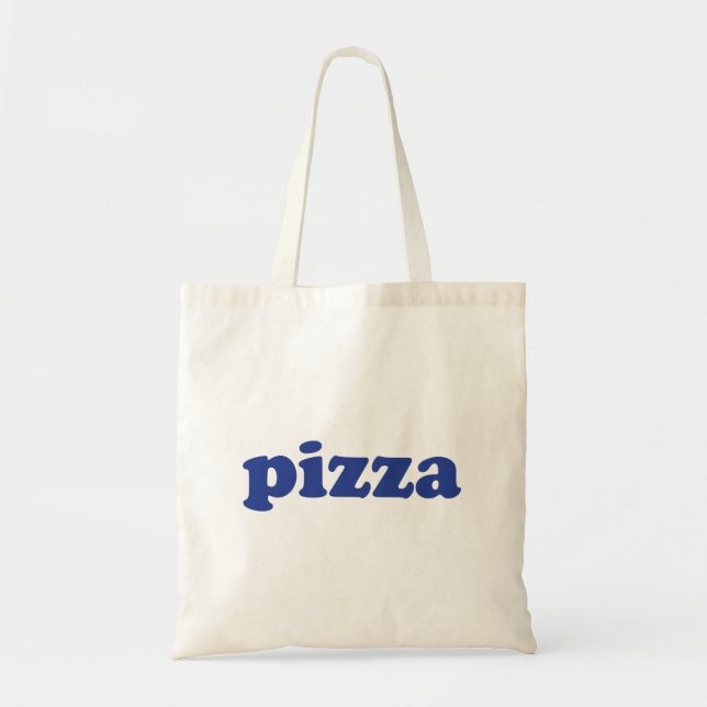 Pizza blue modern typography-lustig coola tygkasse (Framsidan)