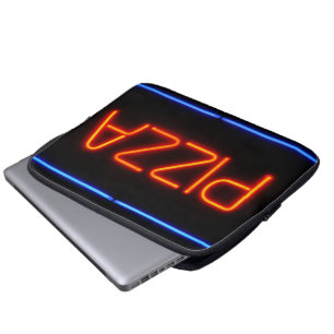 PIZZA Blue & Red Neon-tecken Laptop Fodral