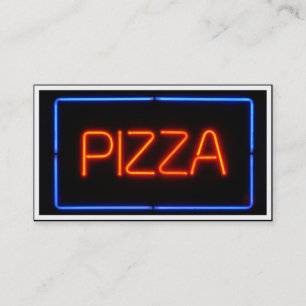 PIZZA Blue & Red Neon-tecken Visitkort