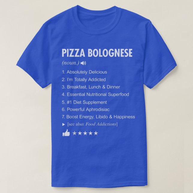 Pizza Bolognese Definition betyder Funny T-Shirt (Design framsida)