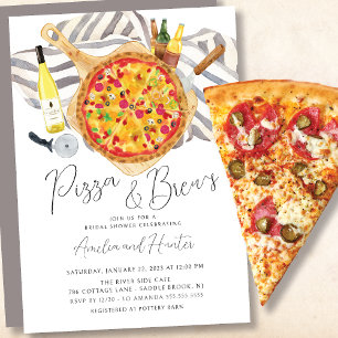 Pizza & Brew Par Inbjudningskort för möhippan