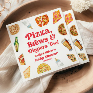 Pizza Brews and Diables to Pizza Beer Baby Shower Pappersservett