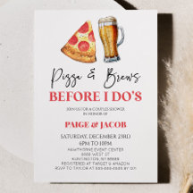 Pizza & Brews innan jag är Bröllop Par Shower
