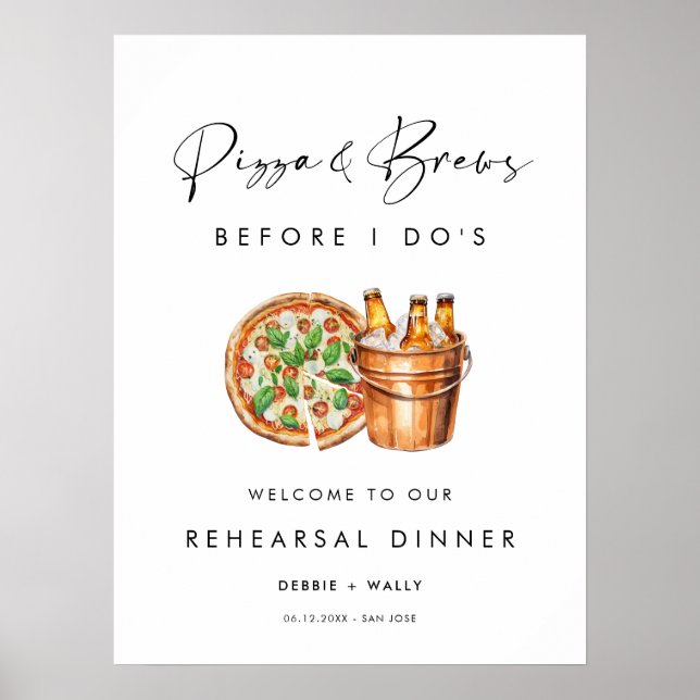 Pizza & Brews innan jag går på repetitionsmiddag Poster (Framsidan)