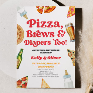Pizza Brews och Dengor också! Baby Shower Inbjudningar