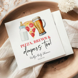 Pizza Brews och Dengor också! Baby Shower Pappersservett