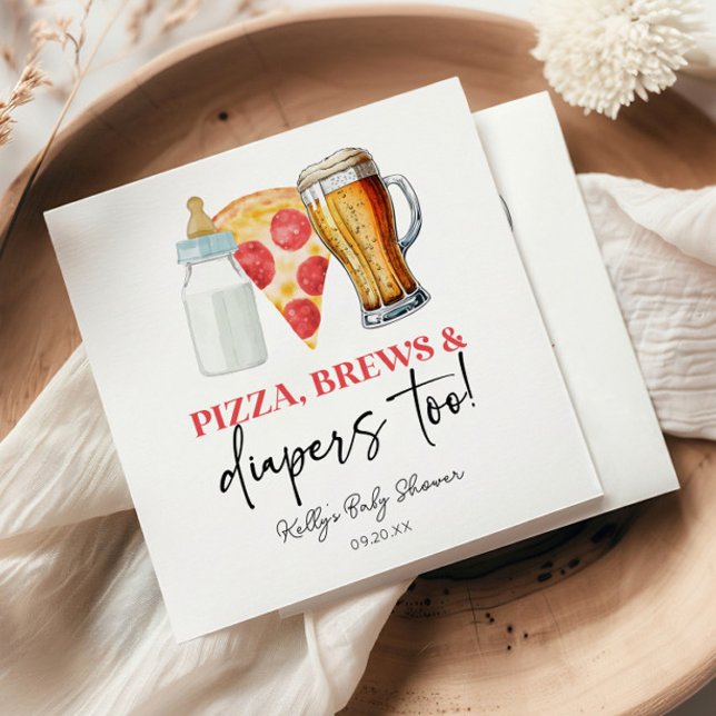 Pizza Brews och Dengor också! Baby Shower Pappersservett (Skapare uppladdad)
