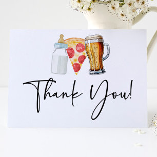 Pizza Brews och Dengor också! Baby Shower Tack Kort