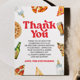 Pizza Brews och Dengor också! Baby Shower Tack Kort