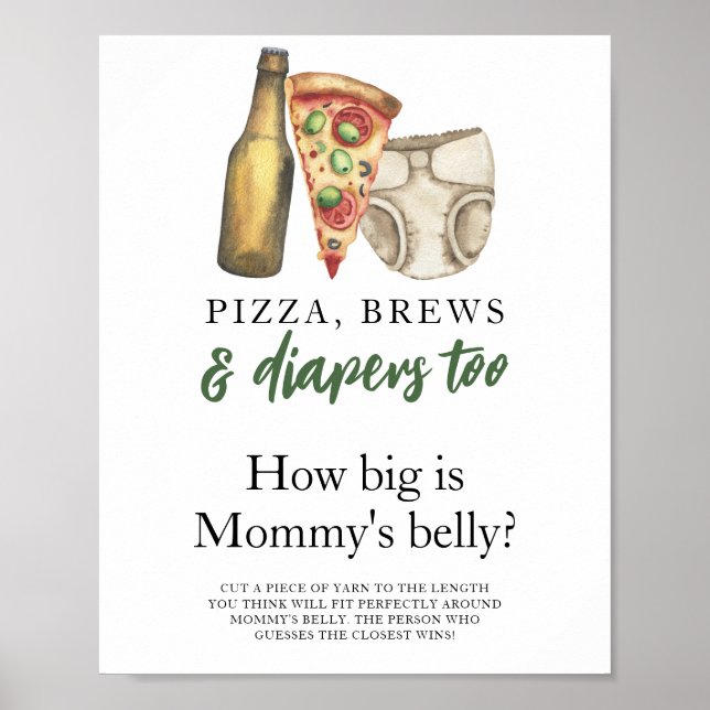 Pizza, Brews och Diaper Hur stort är mamma belly? Poster (Framsidan)