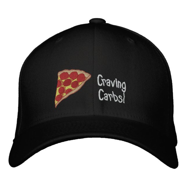 Pizza Broderad Keps- Du Kan Redigera Texten Keps (Framsida)