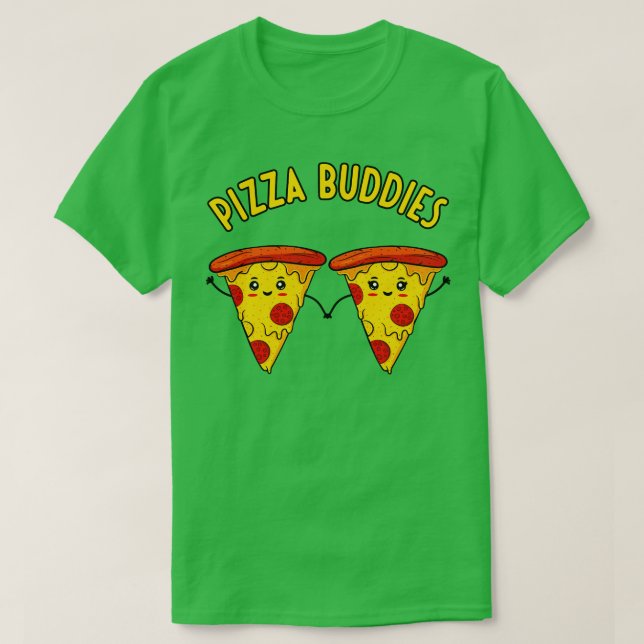 Pizza Buddies Funny Cute Pizzas par T Shirt (Design framsida)