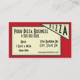 Pizza Business Red White grönt anpassningsbar Card Visitkort