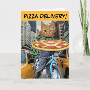 PIZZA CAT - PIZZA-LEVERANTÖR CAT FÖDELSEDAGSKORT KORT