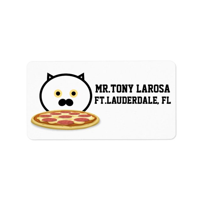 PIZZA CAT RETRUN-ADRESSETIKETTER ADRESSETIKETT (Framsidan)