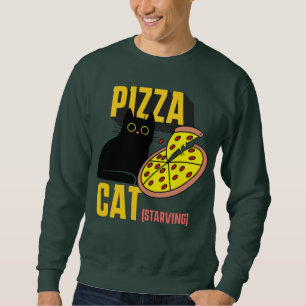 Pizza Cat, Starving, cat mamma, cat älskling Lång Ärmad Tröja