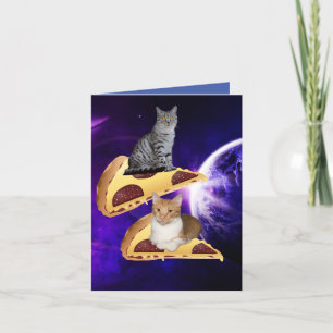PIZZA CATS I RYMMAT CAT FÖDELSEDAGSKORT TACK KORT
