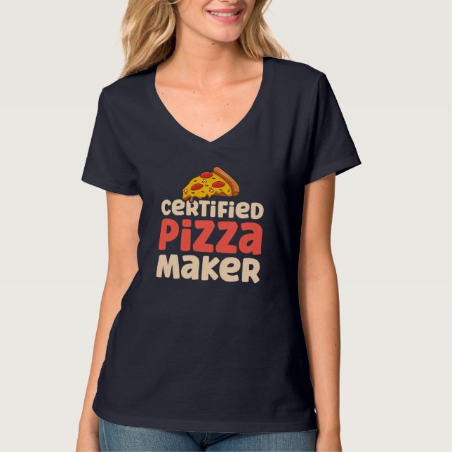 Pizza Chef Baker Auktoriserad Pizza Maker T Shirt (Framsida)