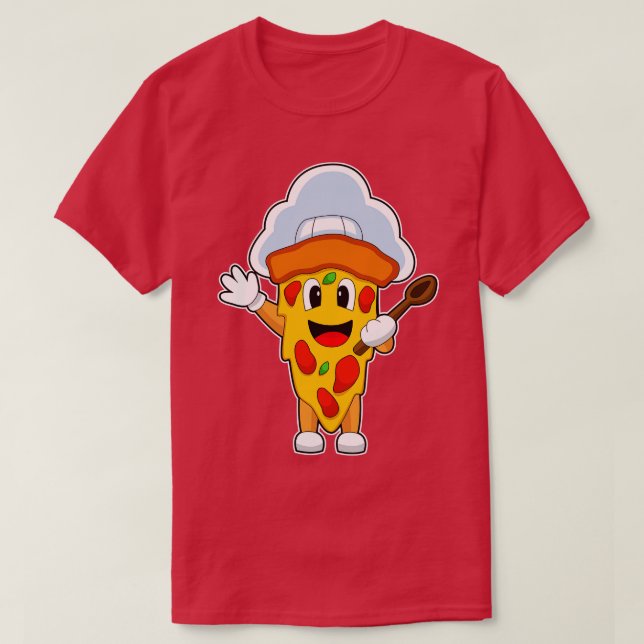 Pizza Chef Cooking spoon T Shirt (Design framsida)